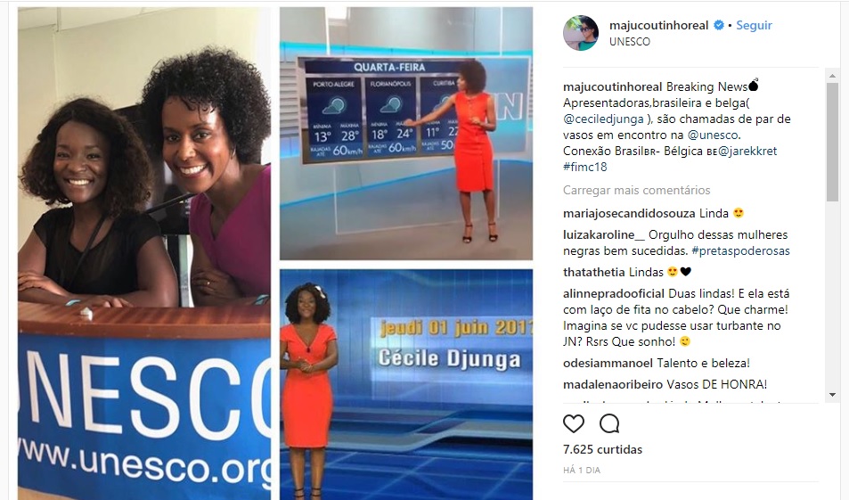 Postagem de Maju no Instagram