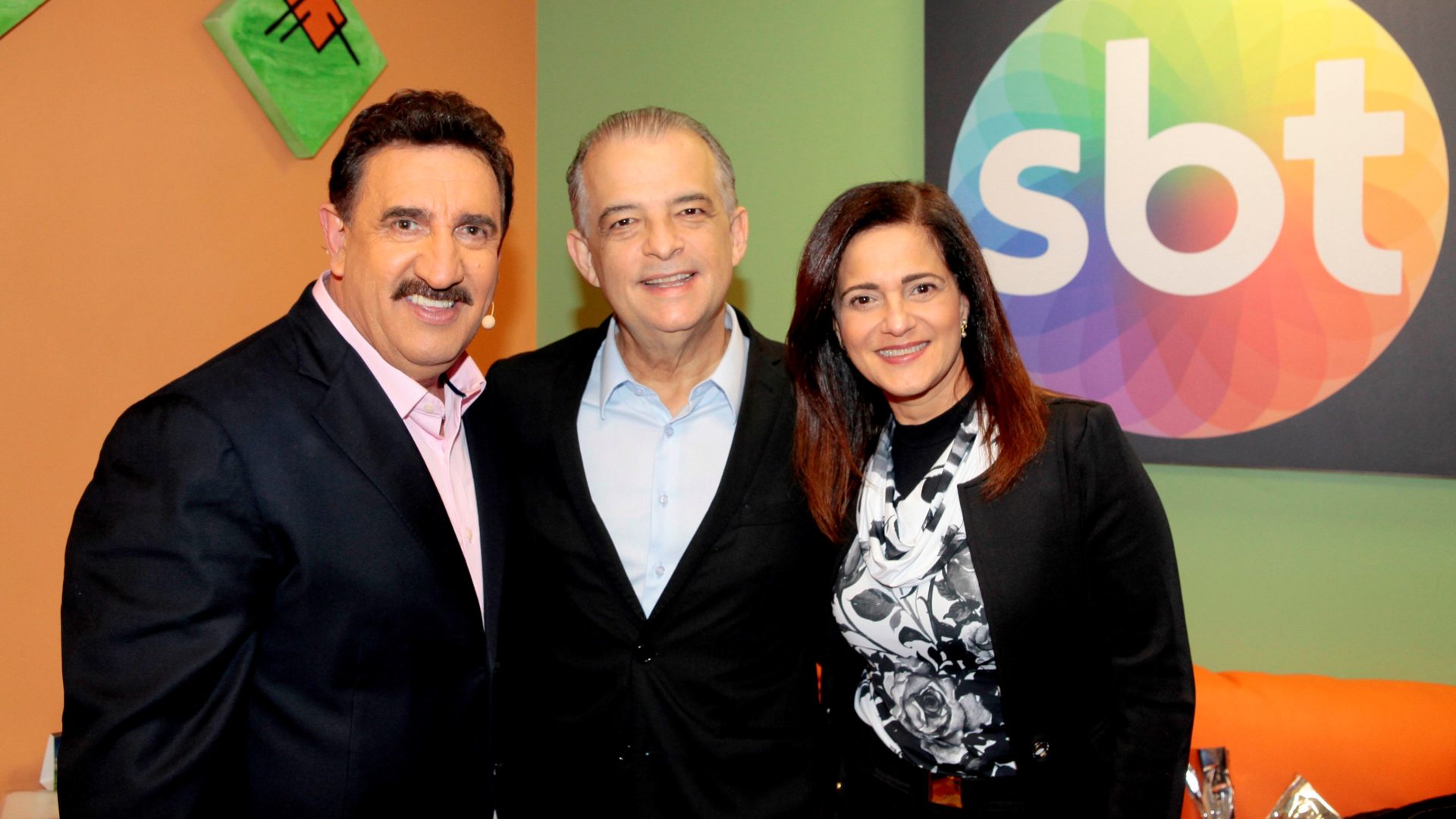 Ratinho com o Governador de São Paulo, Márcio França e a Primeira Dama Lúcia França