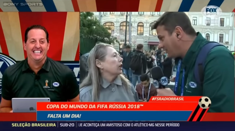 Reporter da FOX Sports foi abordado por estrangeira na Russia