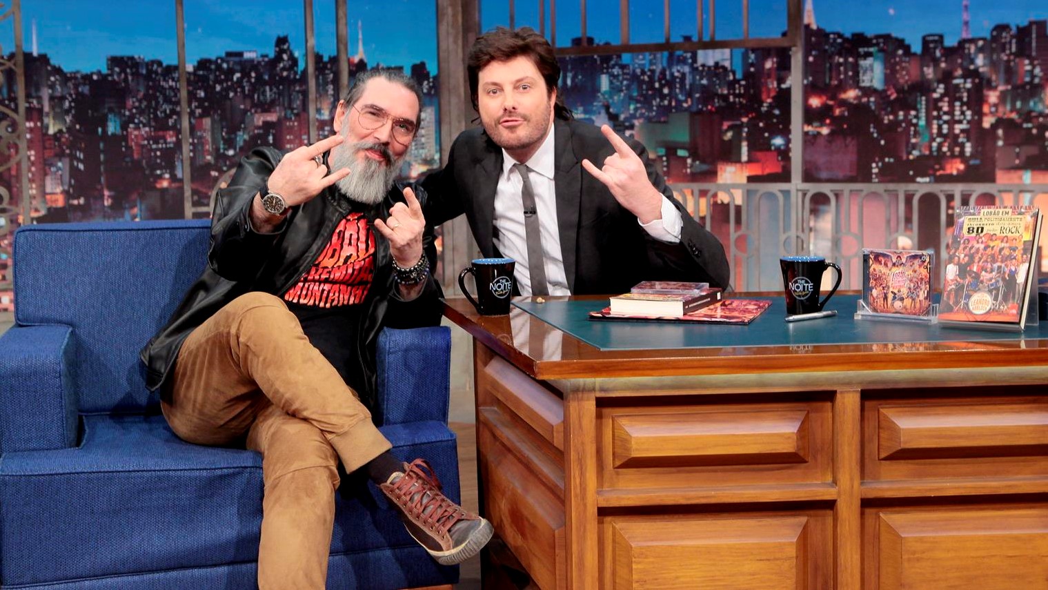 Lobão e Danilo Gentili no The Noite