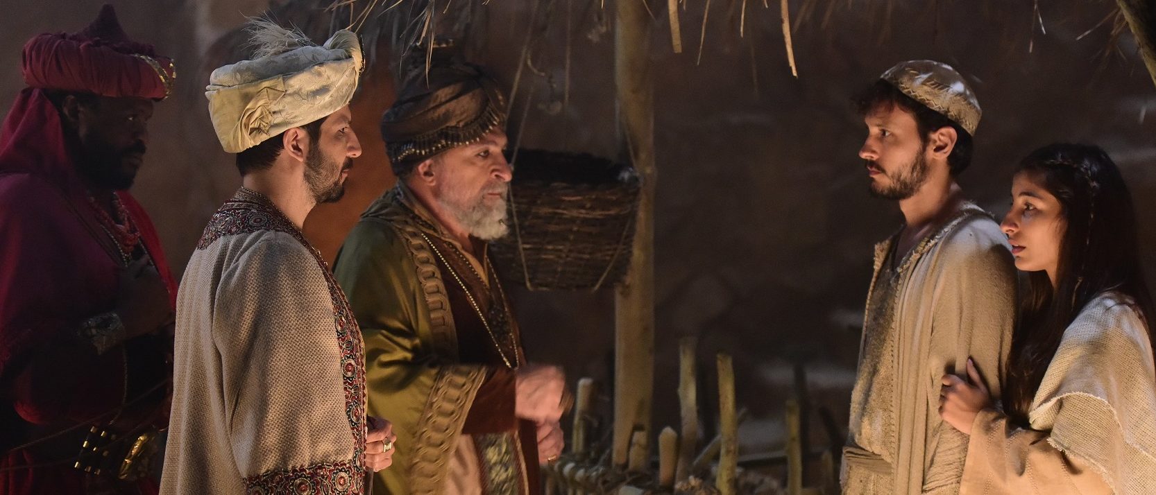 Jesus recebe a visita dos três Reis Magos