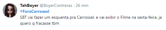 Internautas se manifestam contra a reprise de Carrossel (Reprodução: Twitter)