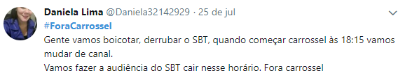 Internautas se manifestam contra a reprise de Carrossel (Reprodução: Twitter)