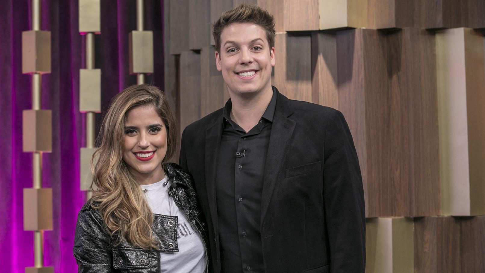Camilla Camargo e Fábio Porchat no Programa do Porchat