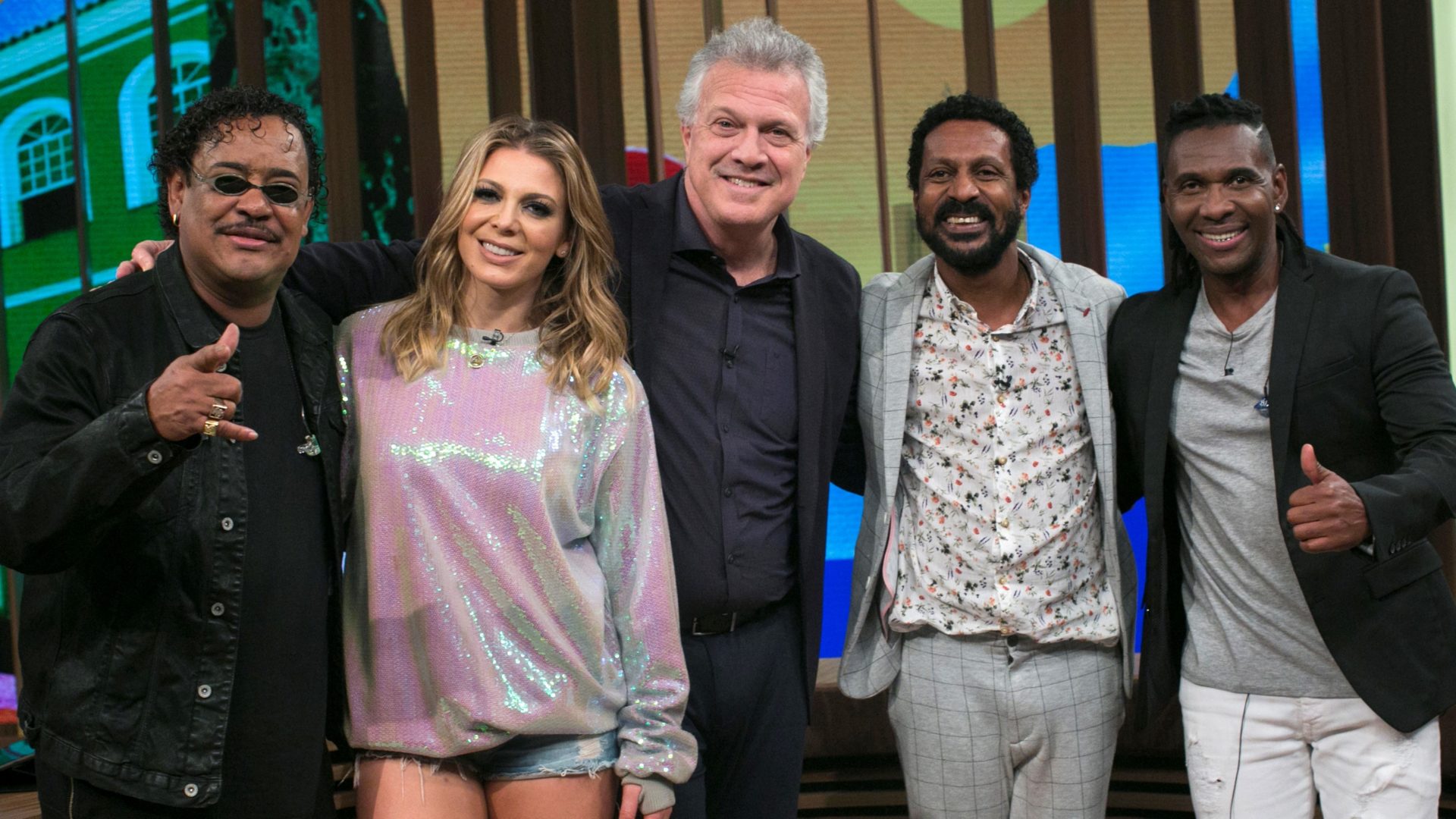 Pedro Bial, Luís Miranda e Grupo É o Tchan no Conversa com Bial