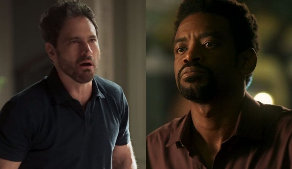 Edgar (Caco Ciocler) e Roberval (Fabricio Boliveira) de Segundo Sol