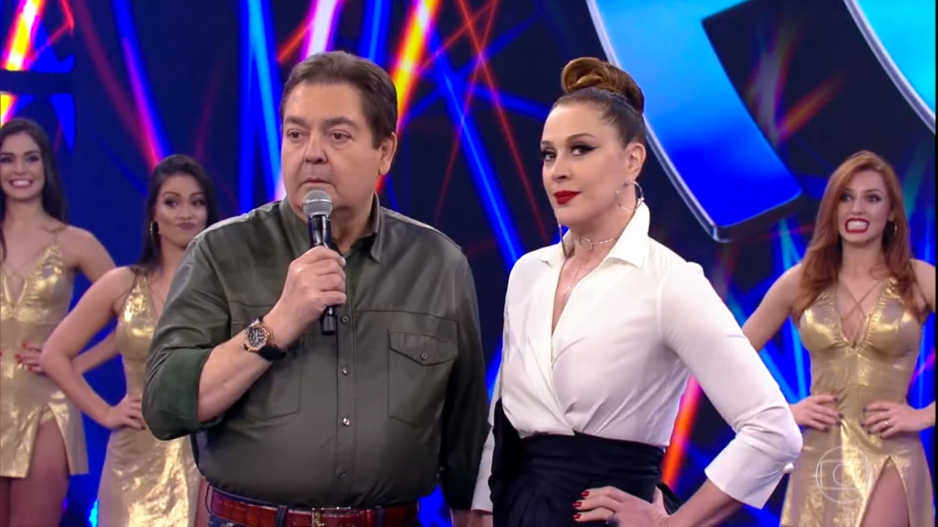 Faustao e Claudia Raia no Domingao