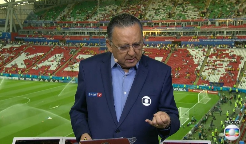 Galvao Bueno se perdeu ao tentar fazer conta ao vivo na TV Globo