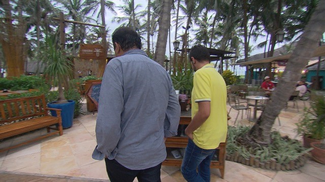 Geraldo Luis com ex-vocalista no Domingo Show