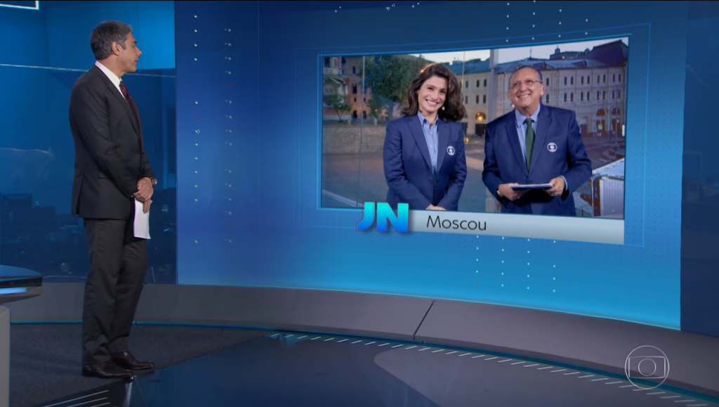 William Bonner, Galvão e Renata Vasconcellos no JN