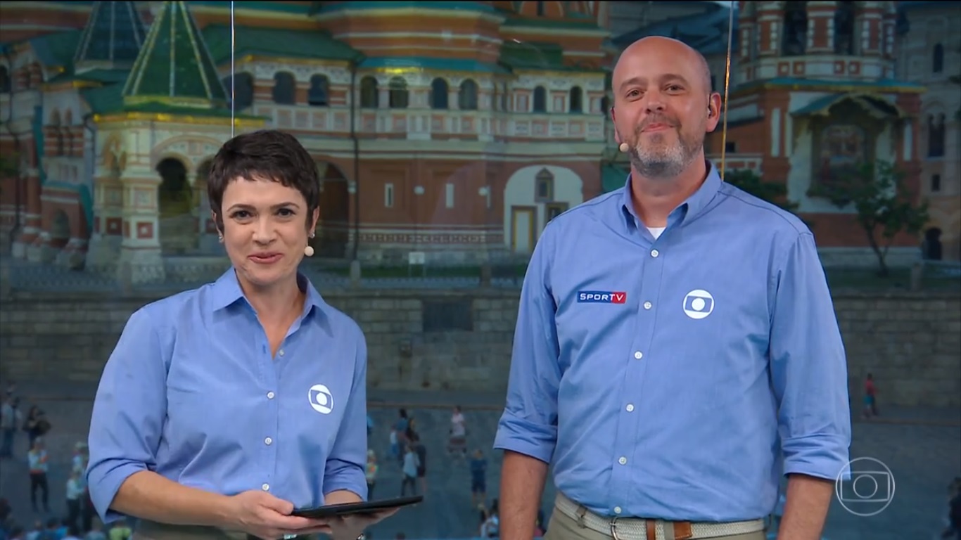 Sandra Annenberg e Alex Escobar no Jornal Hoje