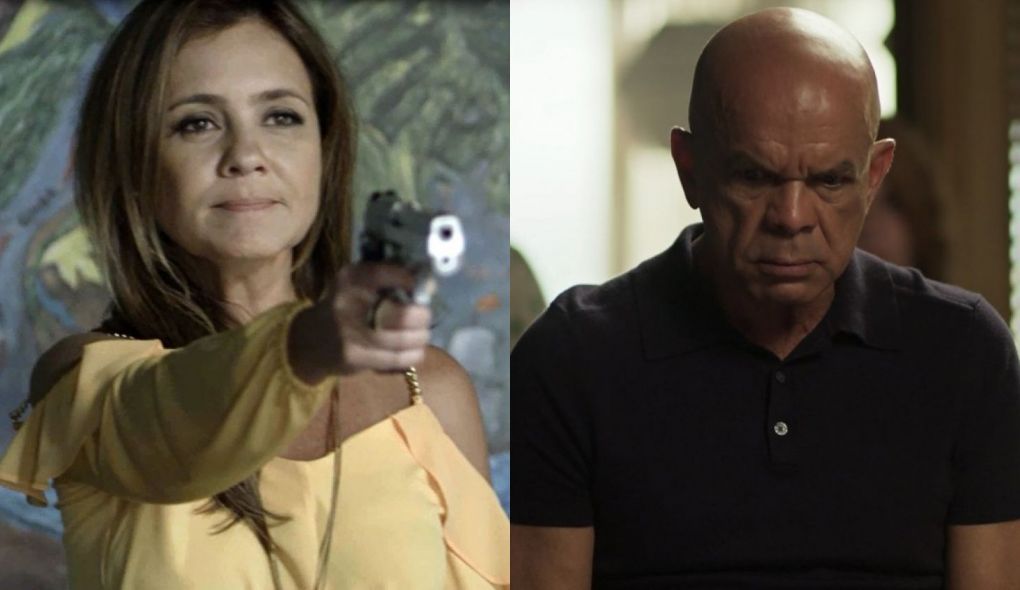Laureta (Adriana Esteves) e Galdino (Narcival Rubens) de Segundo Sol