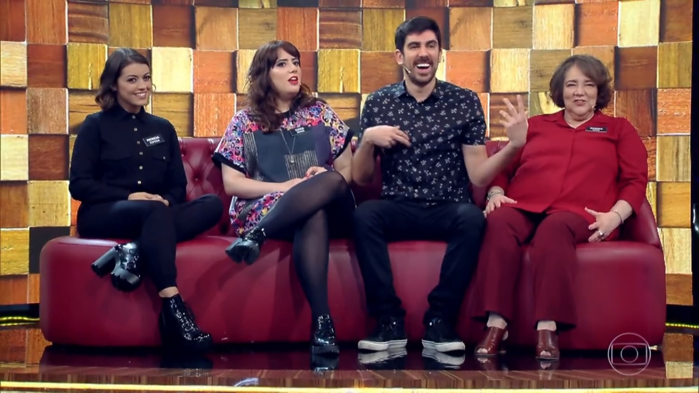 Marcelo Adnet levou a esposa, Patricia Cardoso, no Tamanho Familia