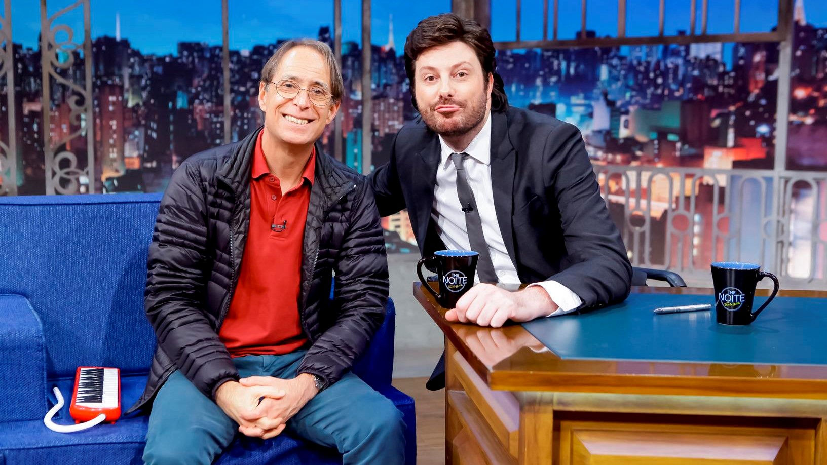 Pedro Cardoso e Danilo Gentili no The Noite