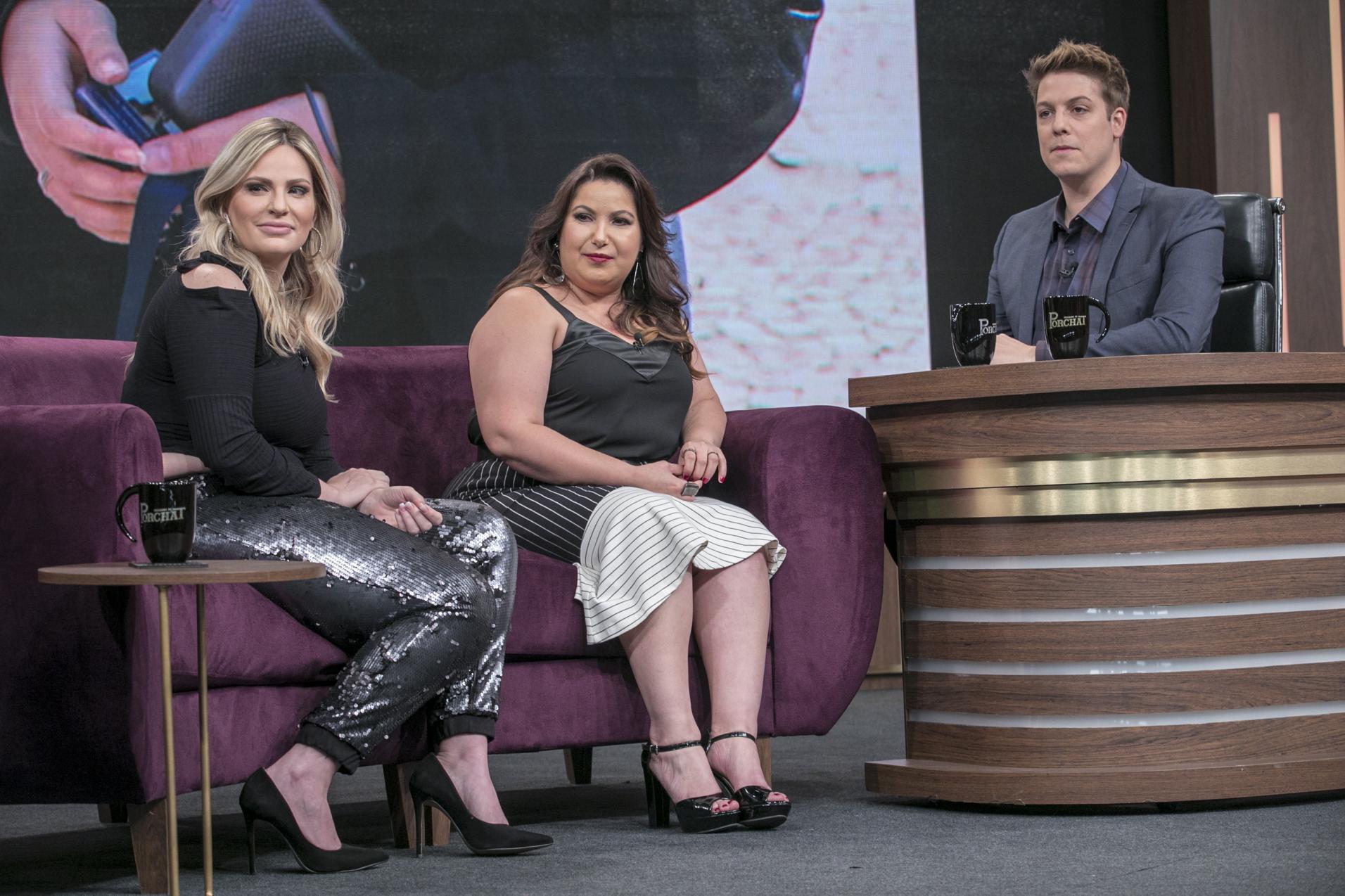 Carla Manso e Mariana Xavier no Programa do Porchat
