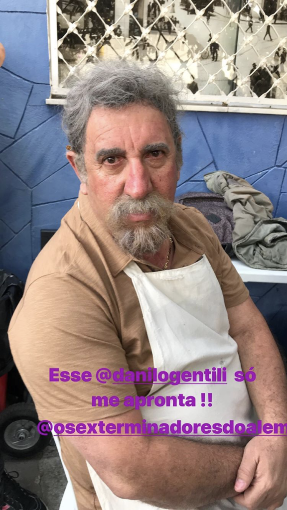 Ratinho caracterizado para as gravacoes do filme Os Exterminadores do Além Contra a Loira do Banheiro