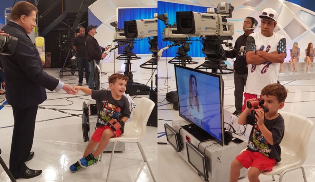 Silvio Santos e o neto, Pedro, filho de Patricia Abravanel