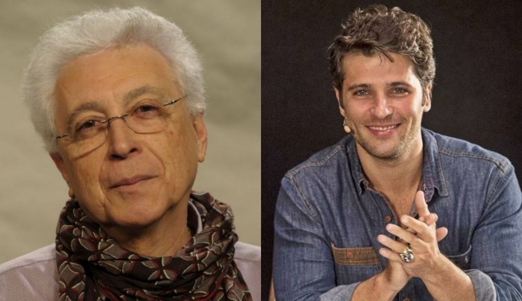 Aguinaldo Silva e Bruno Gagliasso, que sera o protagonista de O Setimo Guardiao
