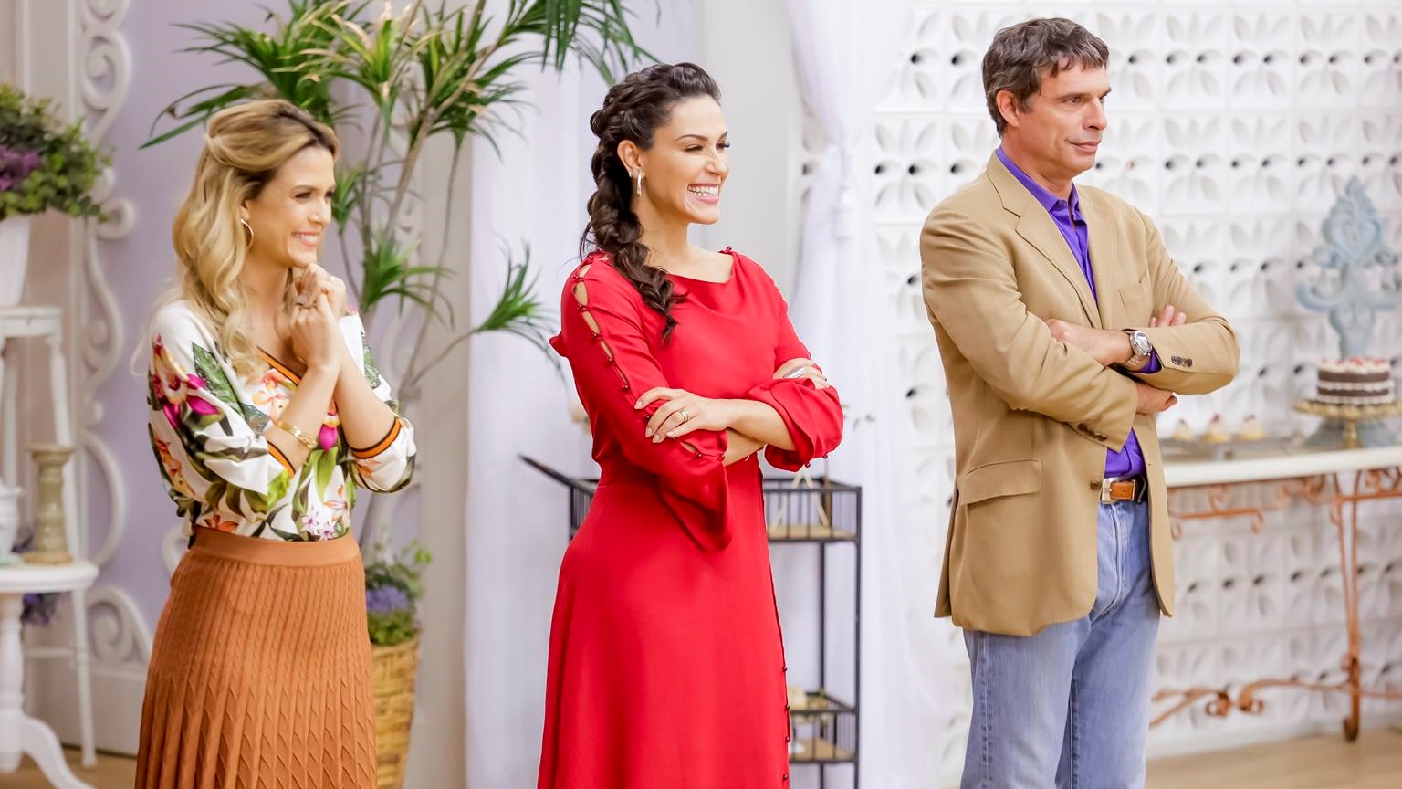 Beca Milano, Nadja Haddad e Olivier Anquier no Bake Off Brasil - Mão Na Massa