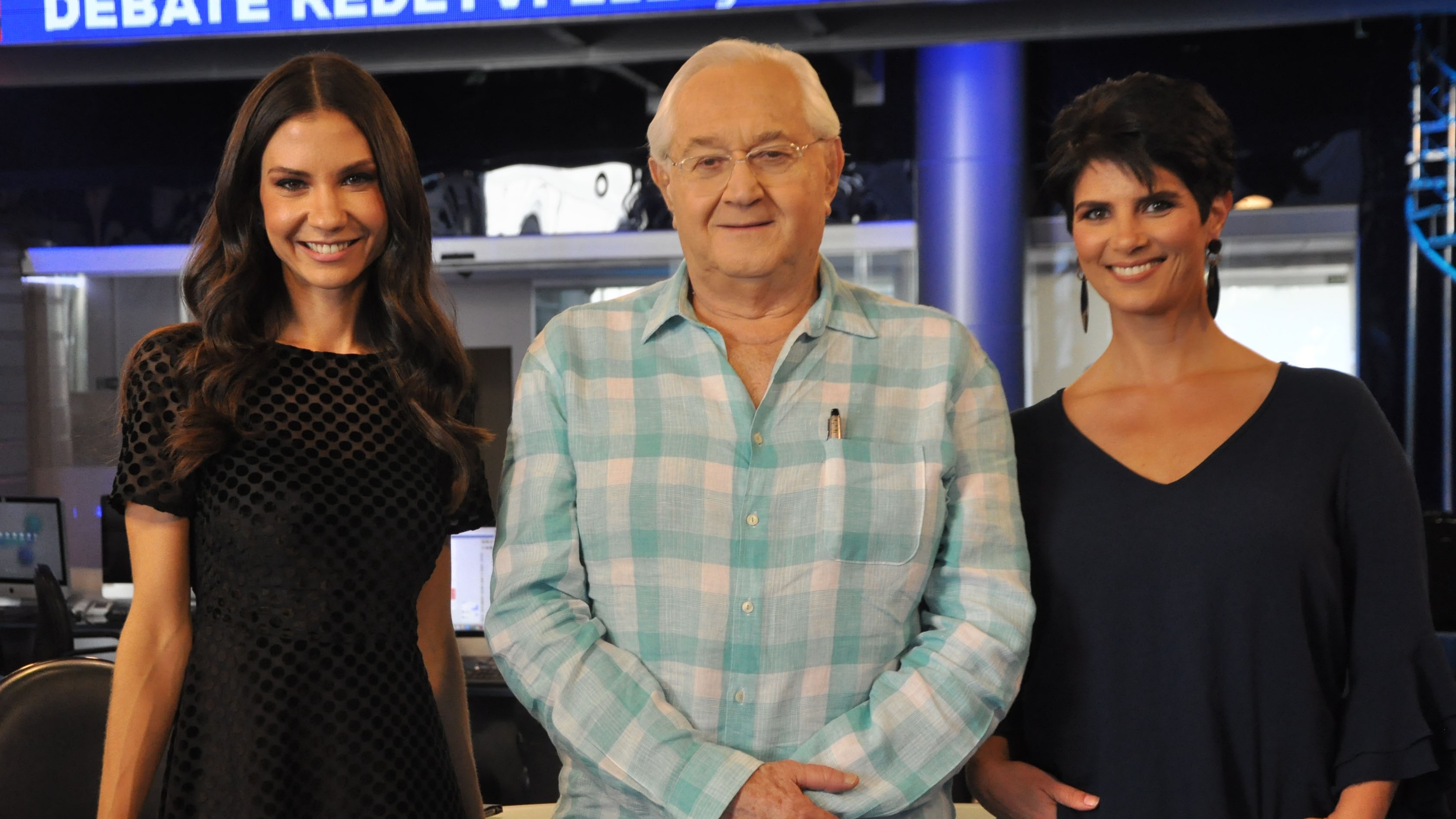 Amanda Klein, Bóris Casoy e Mariana Godoy no Debate da RedeTV!