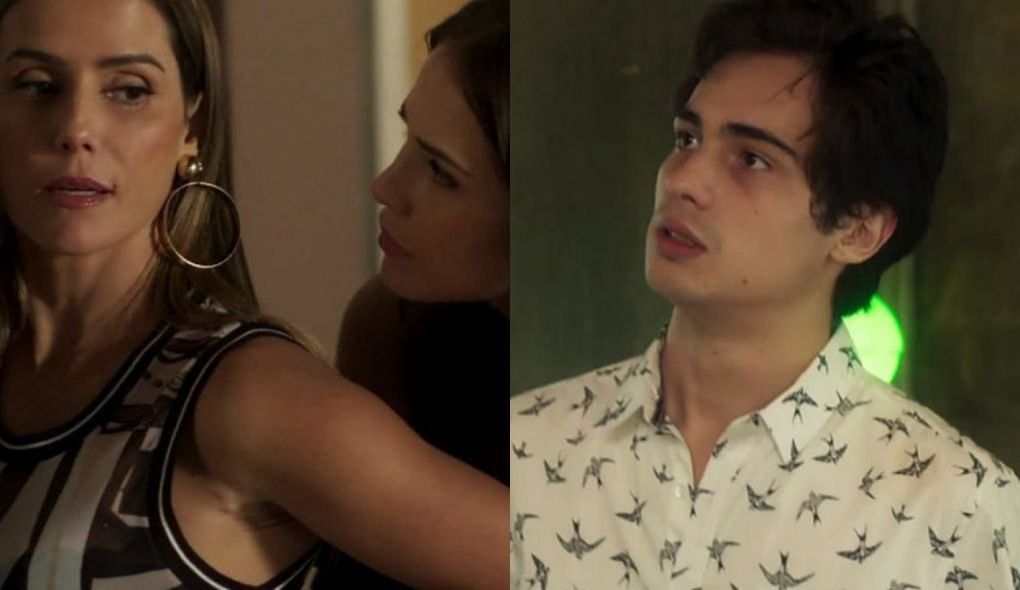 Karola (Deborah Secco), Rosa (Leticia Colin) e Valentim (Danilo Mesquita) de Segundo Sol