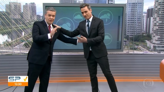 Roberto Kovalick e Tiago Scheuer, no SPTV