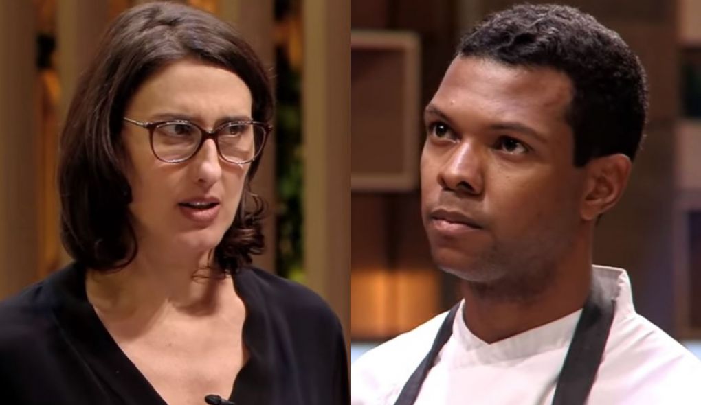 Paola Carosella e Jonatas, participante do MasterChef Profissionais