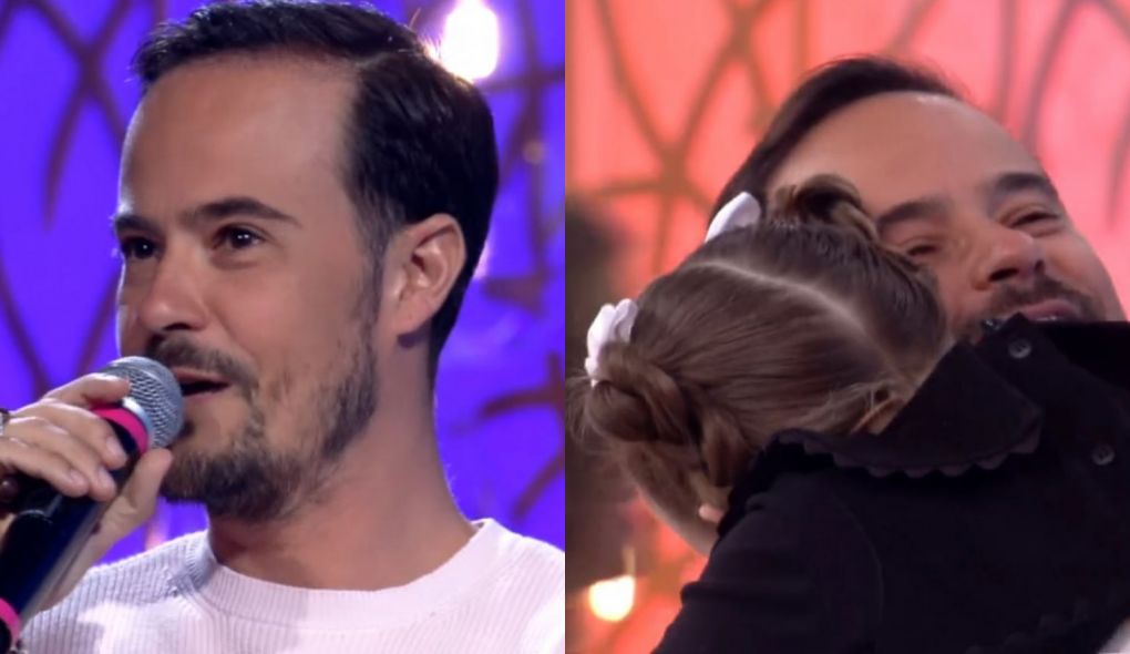 Paulo Vilhena e Luisa, filha de Fernanda Rodrigues, no Encontro