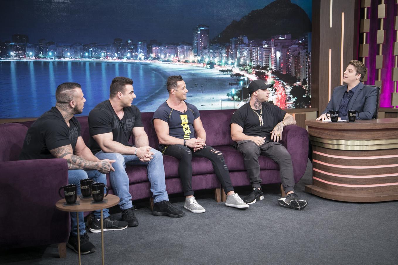Leo, Rafa Brandão, Marcello De Angelis e Marcos Oliver no Programa do Porcha