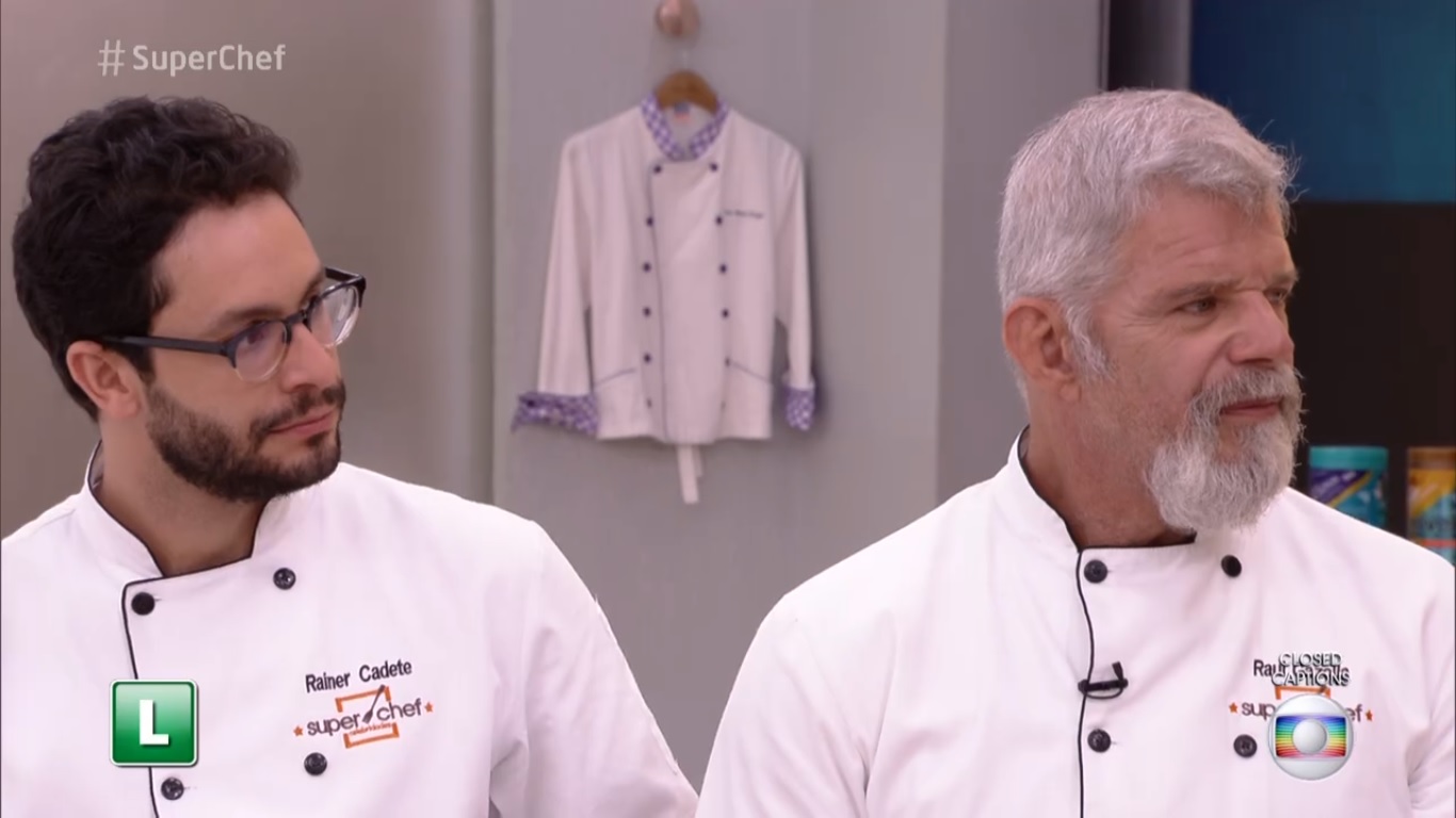 Rainer Cadete e Raul Gazolla no SuperChef Celebridades