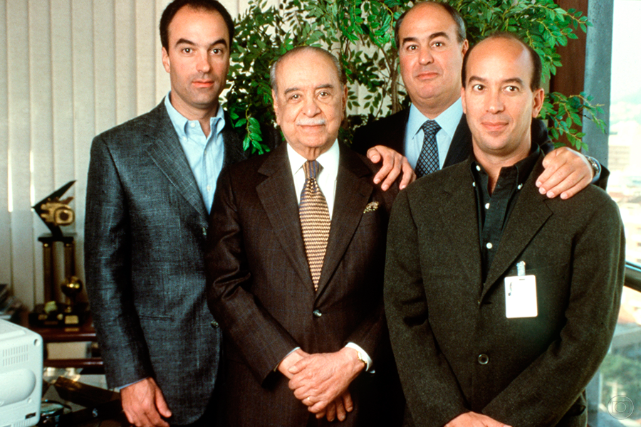 Roberto Marinho e seus filhos (Divulgação)