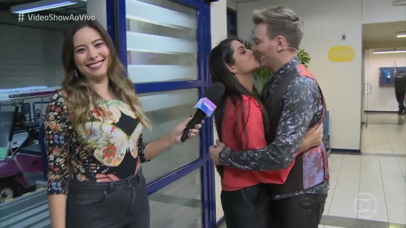 Thais Fersoza fez surpresa para Michel Telo na Globo