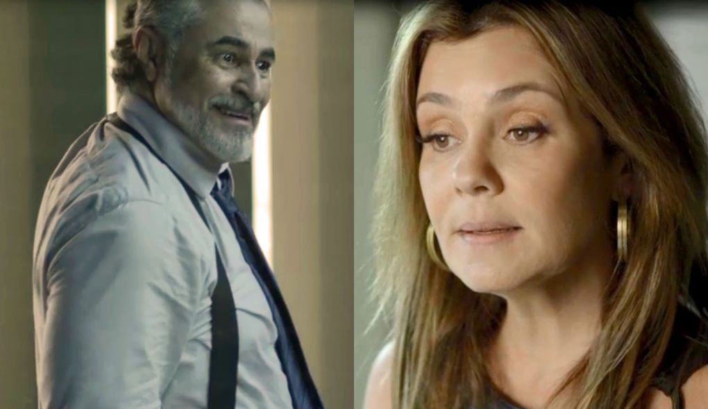 Viana (Carlos Betão) e Laureta (Adriana Esteves) de Segundo Sol