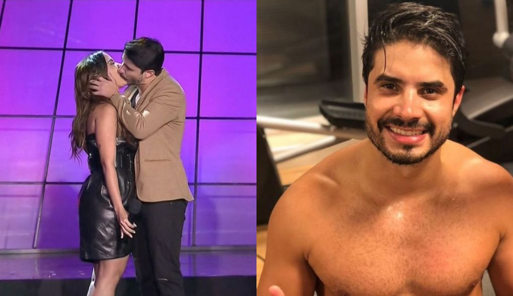 Anitta e Leandro Martins, do grupo Atitude 67, se beijaram no Premio Multishow