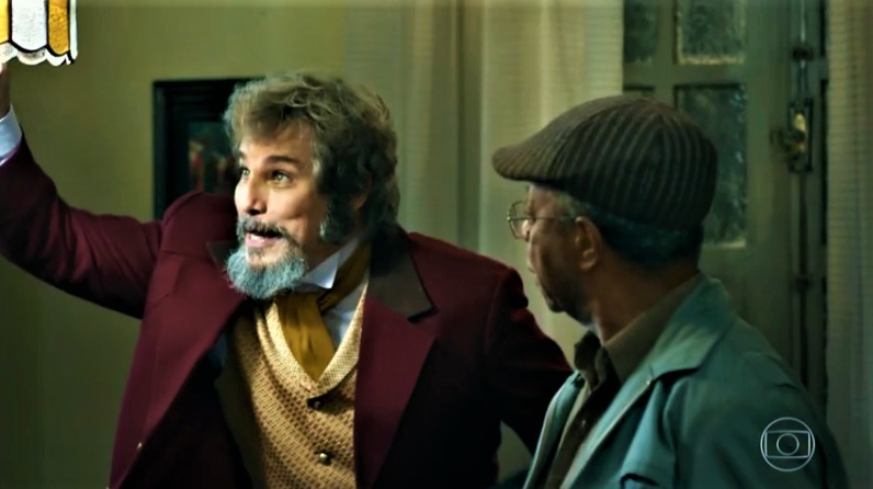 Dom Sabino (Edson Celulari) e Eliseu (Milton Goncalves) de O Tempo Nao Para