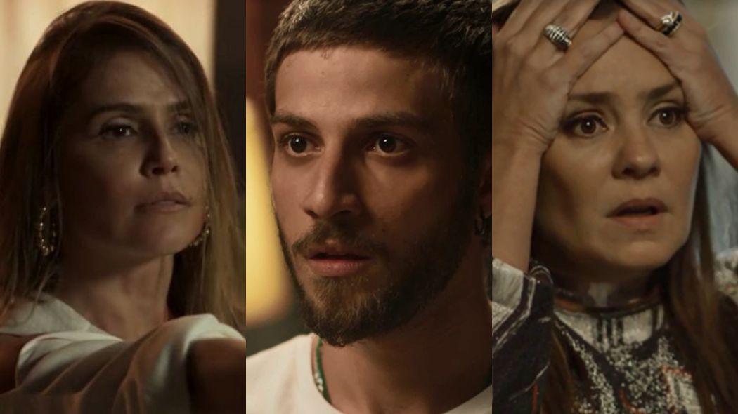 Karola (Deborah Secco), Icaro (Chay Suede) e Laureta (Adriana Esteves) de Segundo Sol