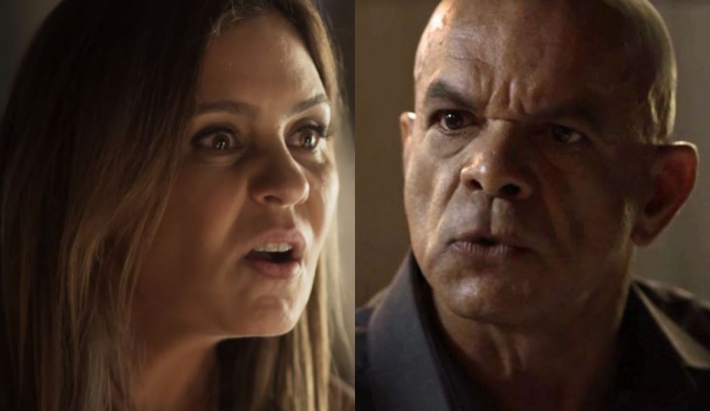 Laureta (Adriana Esteves) e Galdino (Narcival Rubens) de Segundo Sol