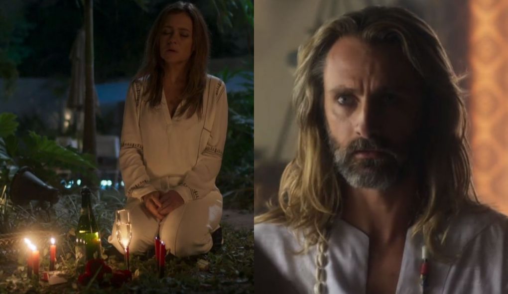 Laureta (Adriana Esteves) e Groa (Andre Dias) de Segundo Sol