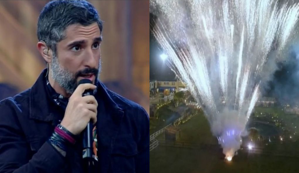 Marcos Mion na estreia de A Fazenda 10