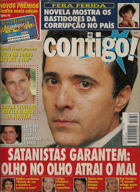 Capa de uma edição da revista Contigo! que repercutia as implicações da abordagem de temas espirituais fortes na novela (Reprodução/Blog Tudo Isso É TV)