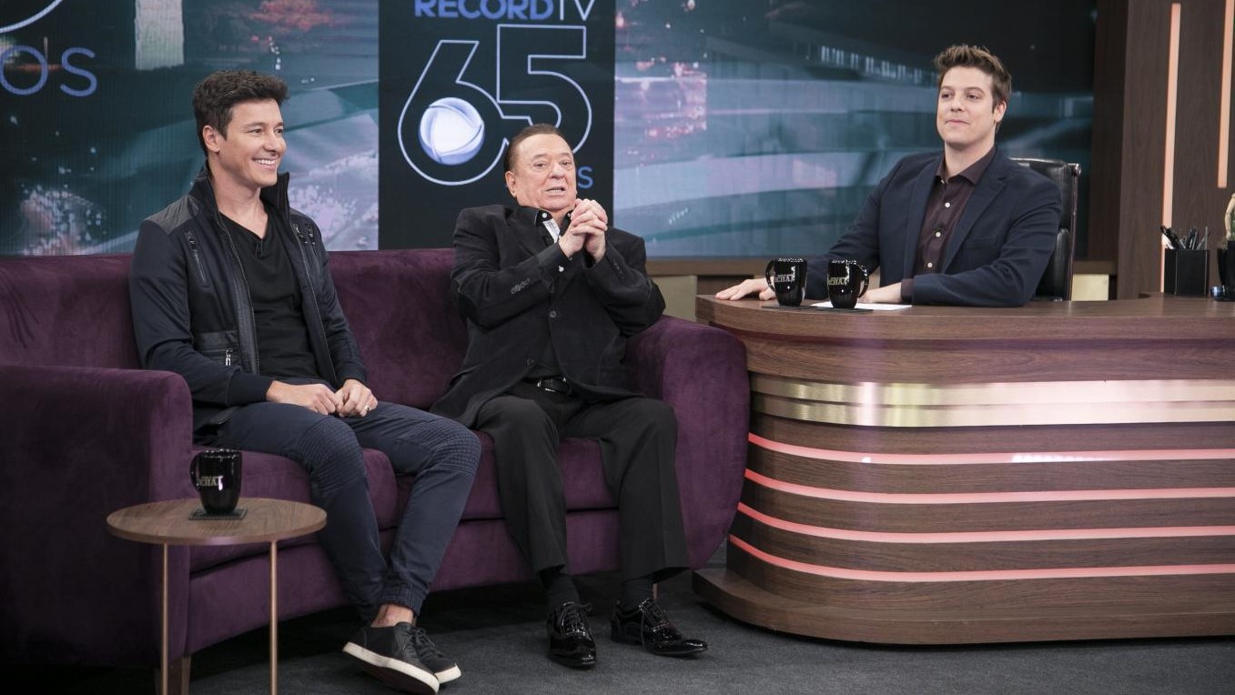 Rodrigo Faro e Raul Gil no Programa do Porchat