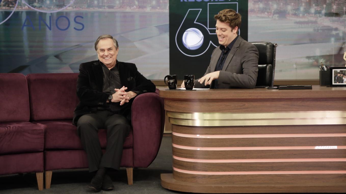 Ronnie Von e Fábio Porchat no Programa do Porchat