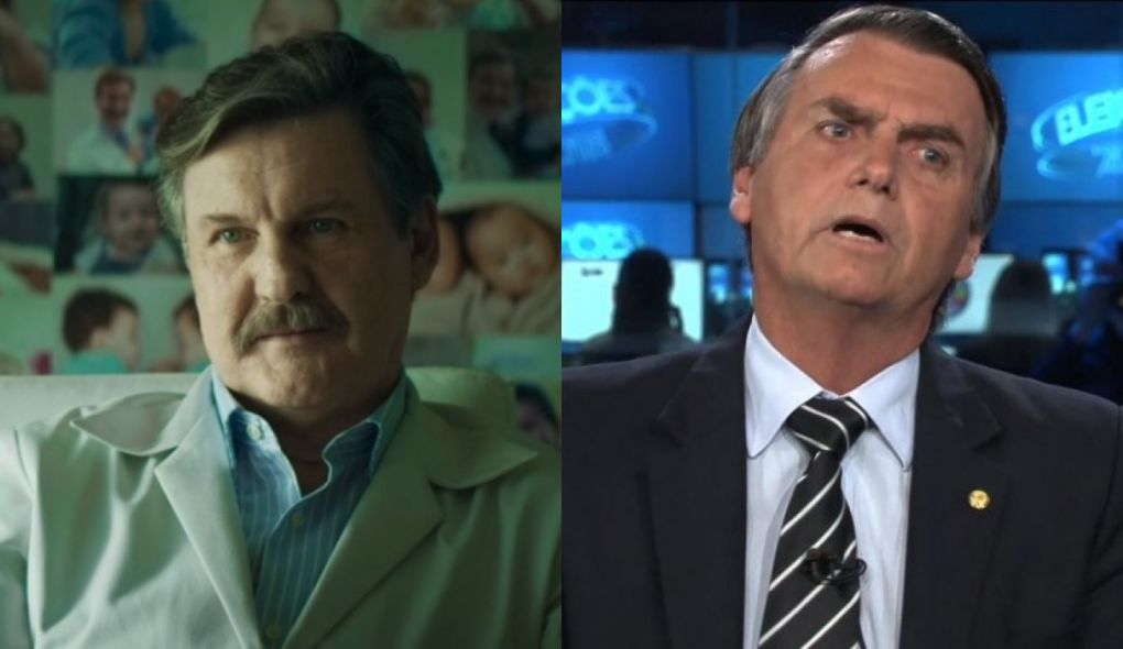 Cena da serie Assedio e Jair Bolsonaro