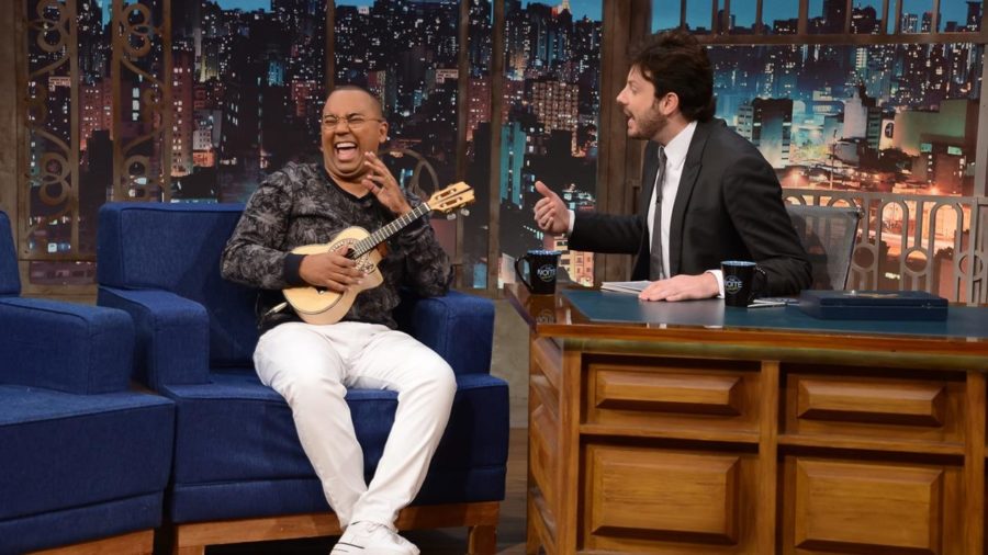 Dudu Nobre com Danilo Gentili no The Noite