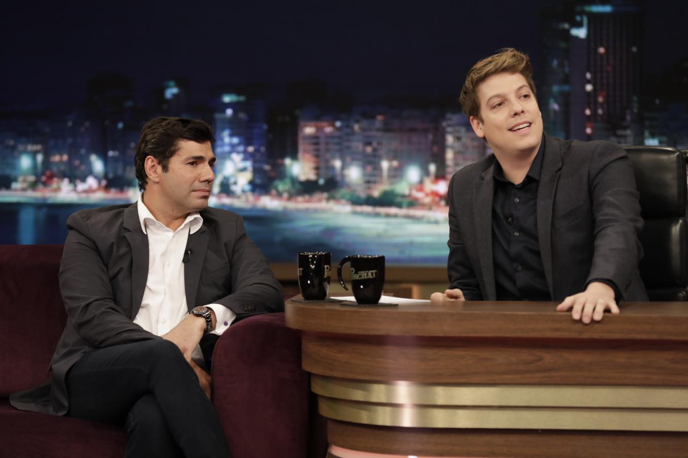 Felipe Bronze e Fábio Porchat no Programa do Porchat