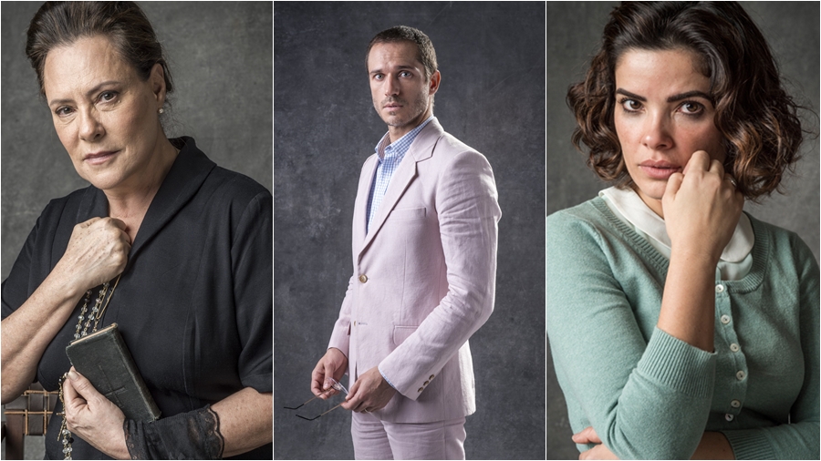 José Aranha, Mirtes e Stella em O Sétimo Guardião (Divulgação: Rede Globo)