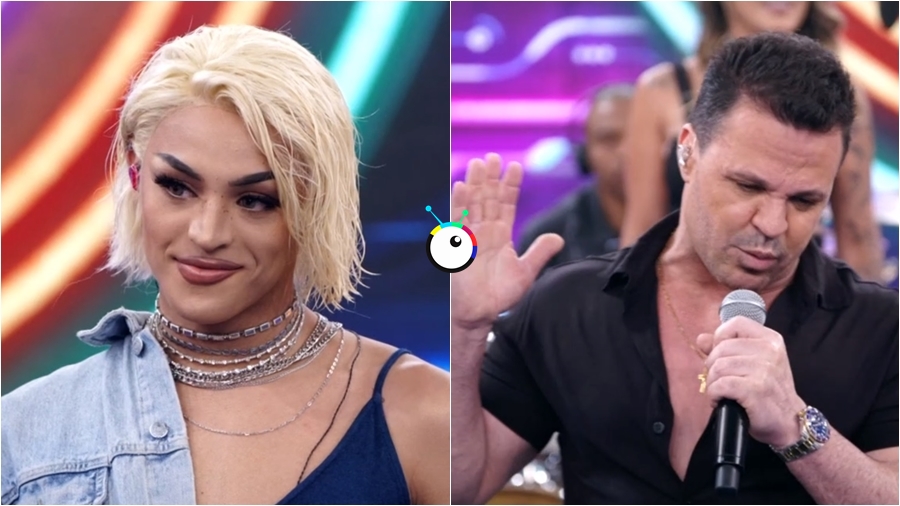 Pablo Vittar e Eduardo Costa se apresentaram no Ding Dong do Domingão do Faustão (Reprodução: TV Globo)