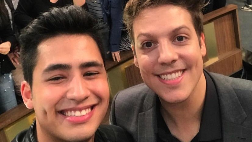 Matheus Vargas e Fábio Porchat no Programa do Porchat