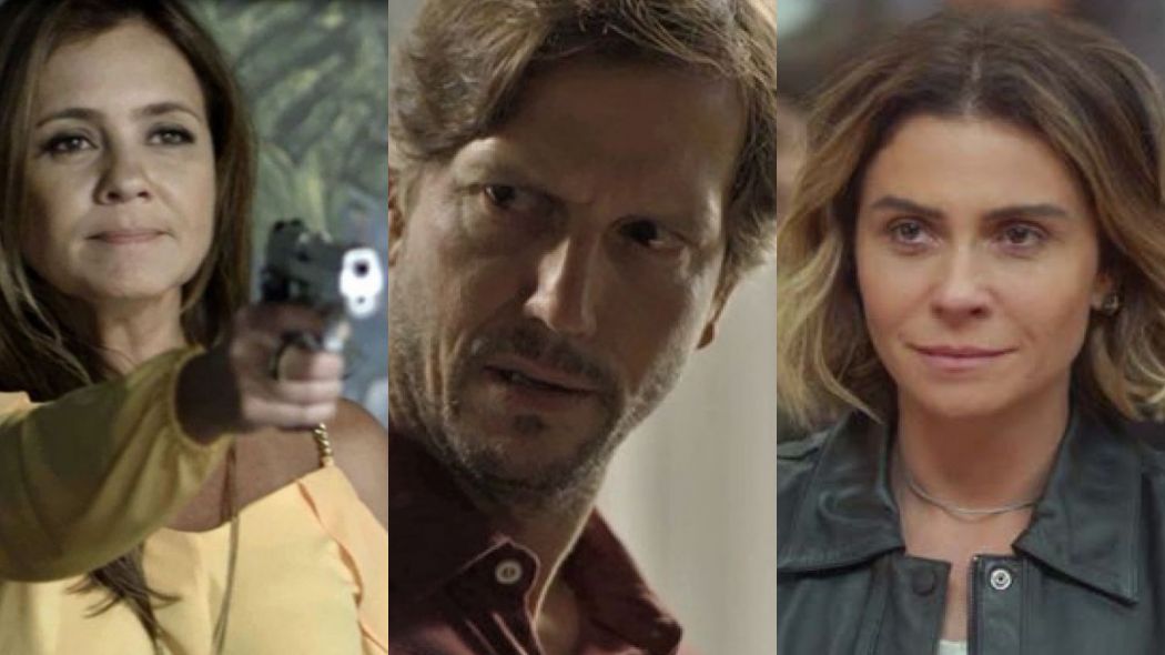 Laureta (Adriana Esteves), Remy (Vladimir Brichta) e Luzia (Giovanna Antonelli) de Segundo Sol