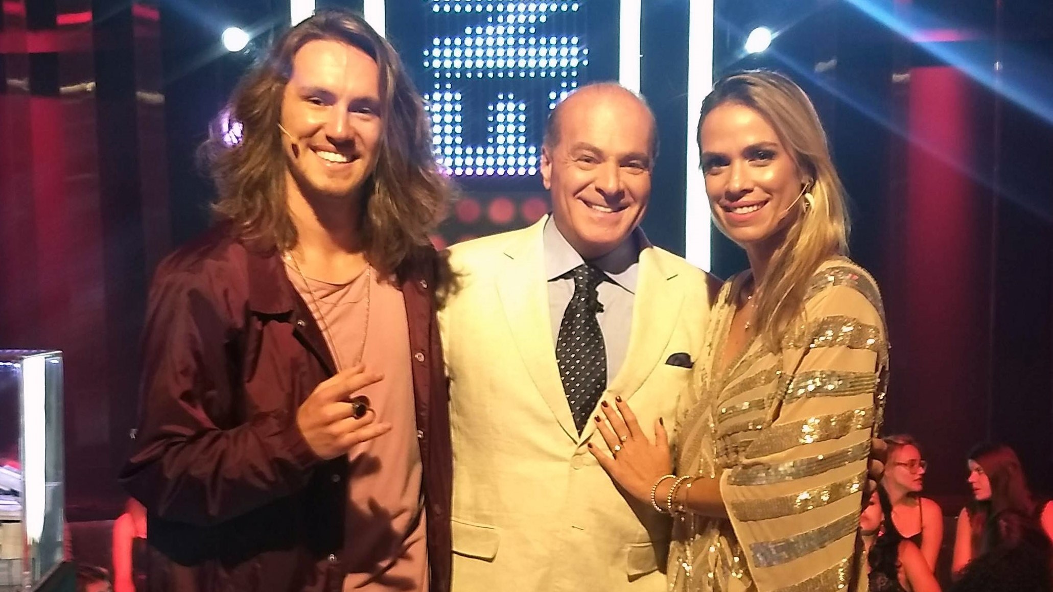 Vitor Kley, Marcelo de Carvalho e Ligia Mendes no Mega Senha